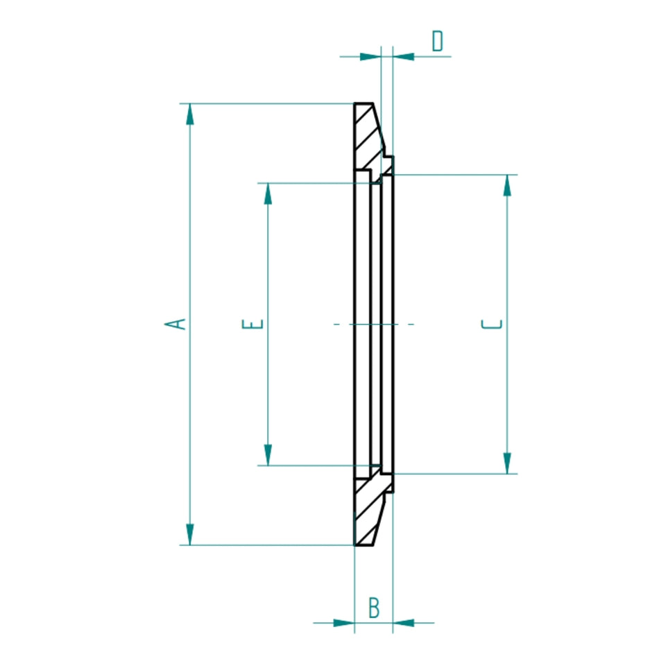 KF 16 Bored Flange 304, tube OD 19.05 mm