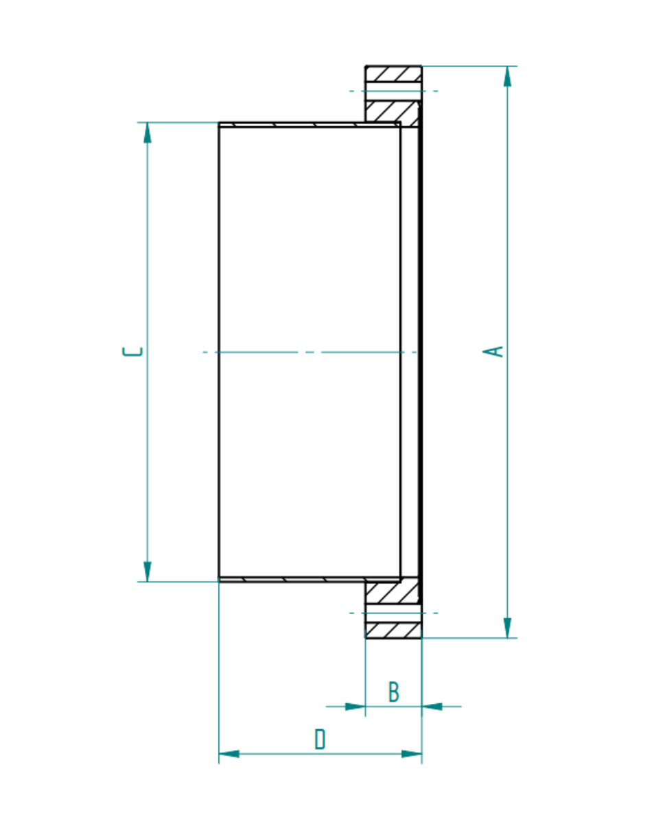 KF 16 Half Nipple 316, tube OD 19.05 mm